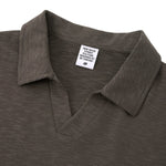 Retro Boxy Wool Blend Seagull Collar Polo Shirt