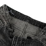 Vintage Washed Wide Leg Lightning Whisker Jeans