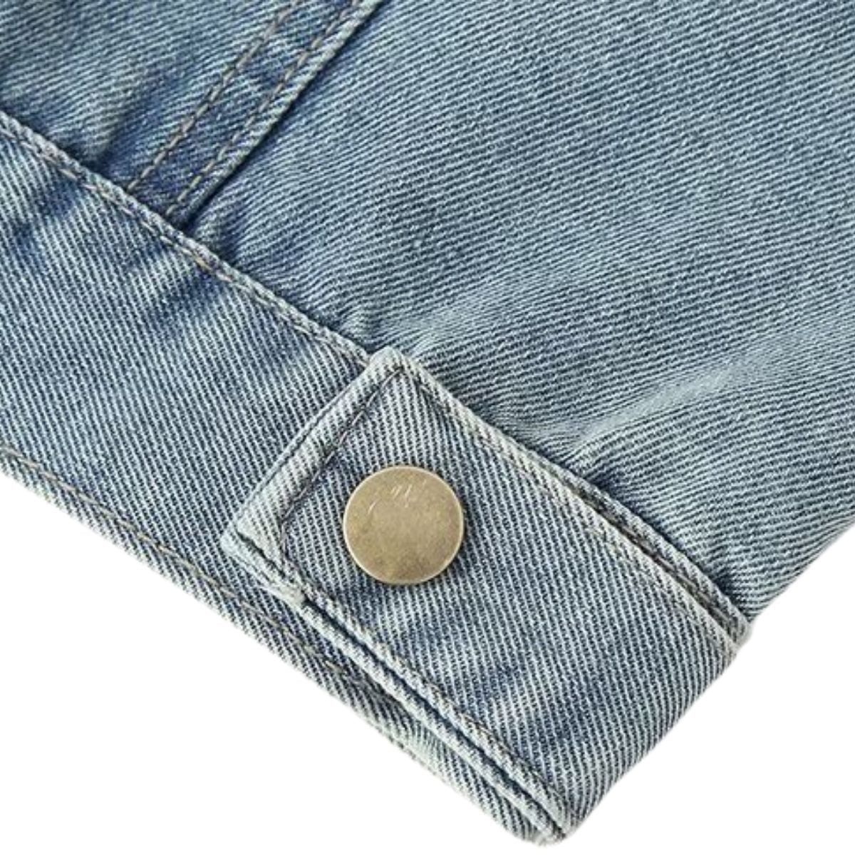 Sleeveless Vintage Wash Denim Trucker Jacket