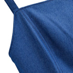 Classic Blue Denim Spaghetti Strap Flared Dress