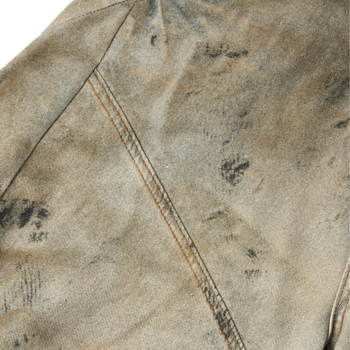 Vintage Mud-Washed Denim Texture Bermuda Shorts