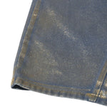 Women's Metallic Coated Denim Midi Skirt