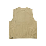 Crew Neck Button-Front Denim Vest