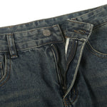 Washed Whiskers Straight Leg Jeans-INNBLAC Fashion Apparel