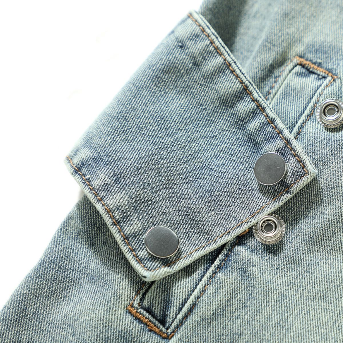 Relaxed Washed Zip-Up Denim Vest