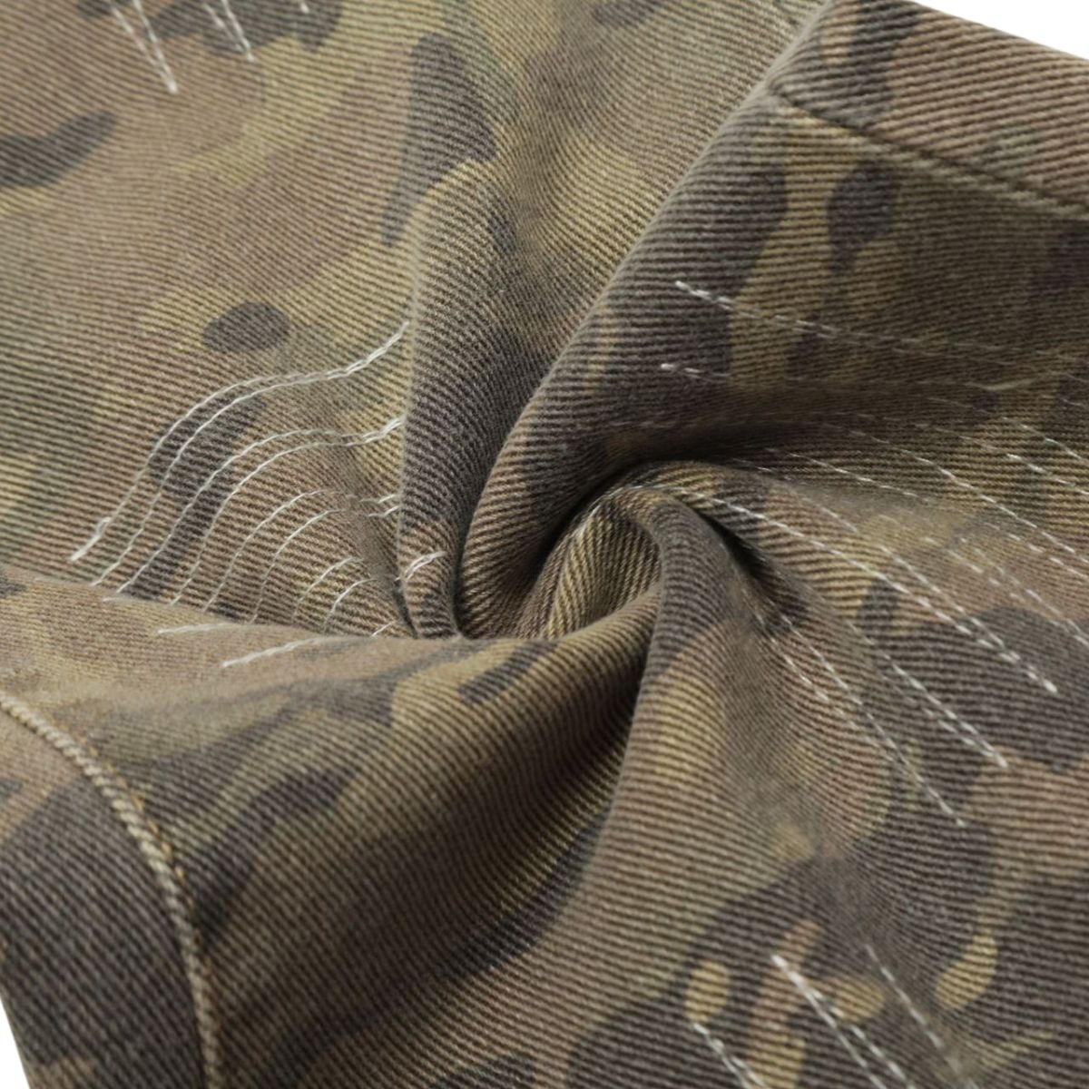Smoke Rise Stitched Camo Ripped Denim Jeans