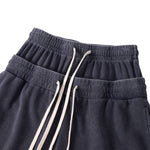 West Coast Waffle Double Waistband Snow Washed Distressed Shorts