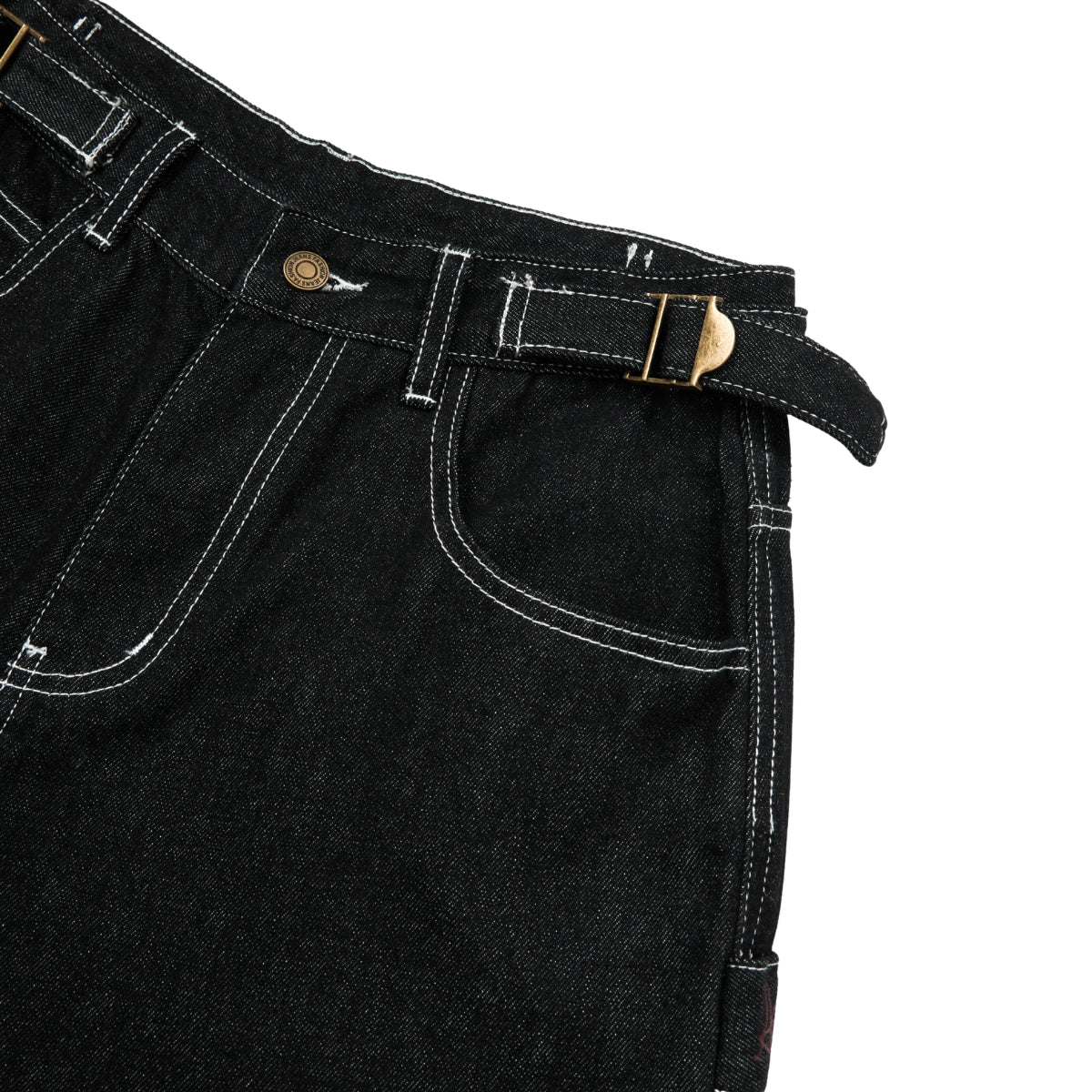 Retro Raw Denim Wide-Leg Bermuda Shorts