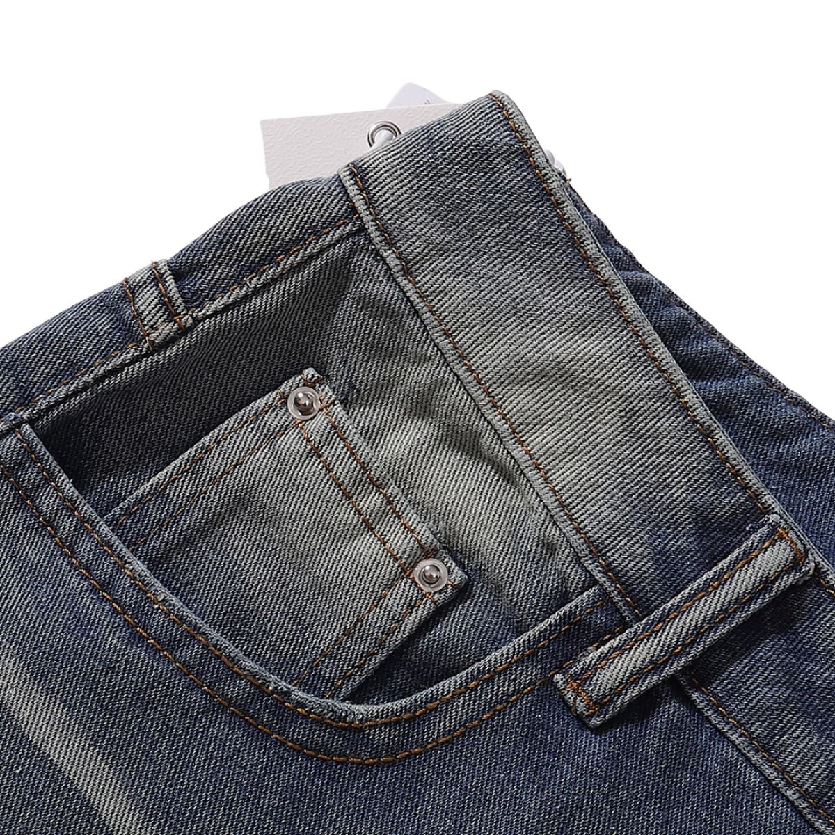 Vintage Frost Wash Button Fly Denim Shorts