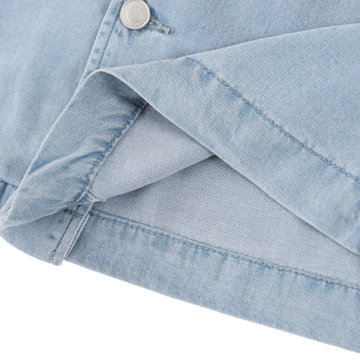 Washed Cotton Button Collar Tee 310G