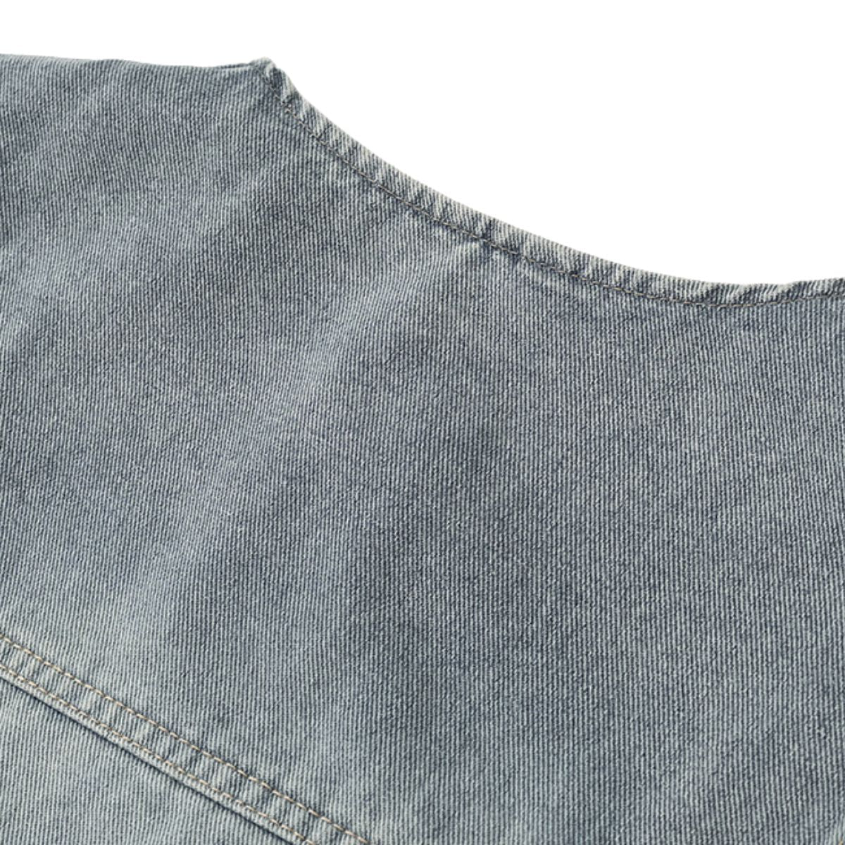 Vintage Wash Lace Trim Denim Vest