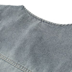 Vintage Wash Lace Trim Denim Vest