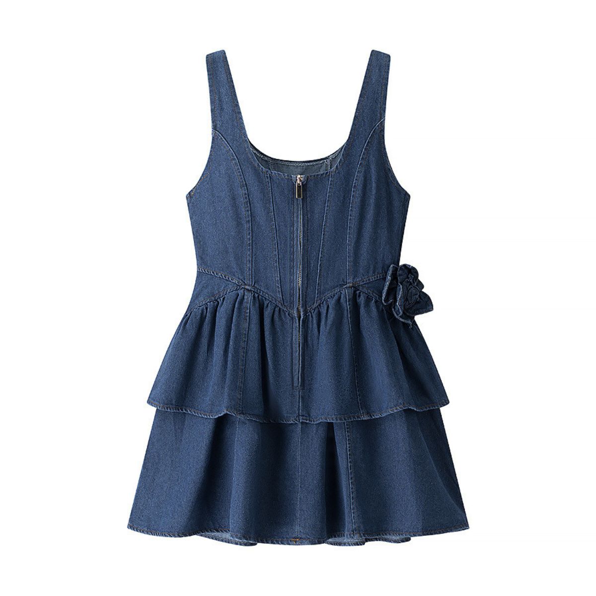 Corset Flower Appliqu¨¦ Ruffle Mini Dress