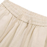 Solid Tint Linen-Blend Barrel Pants