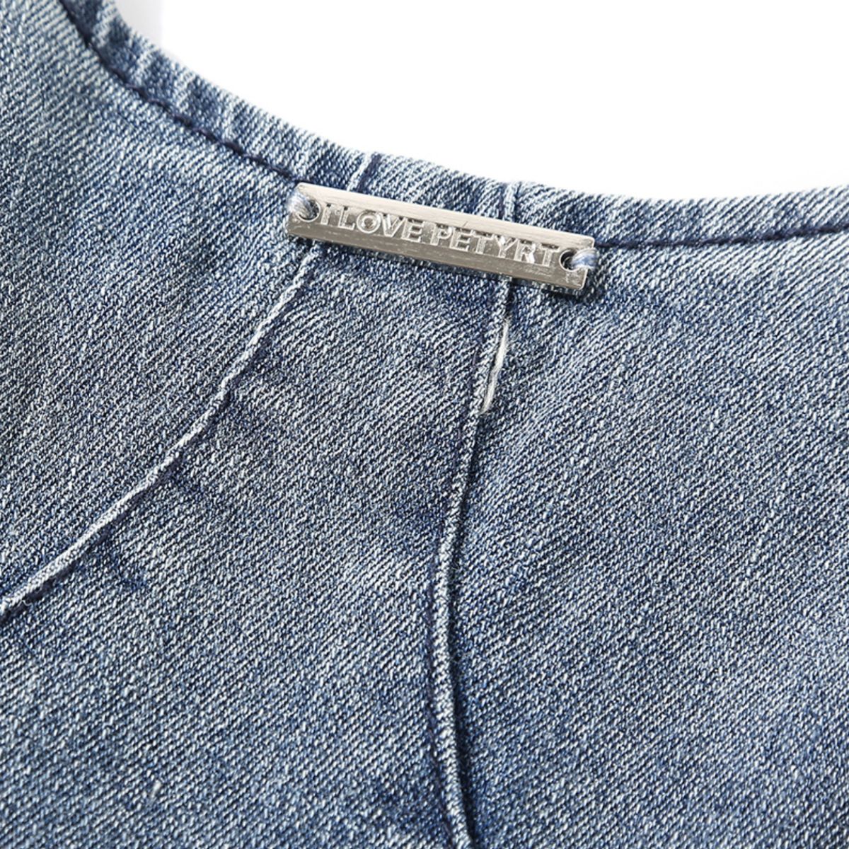 Women's Washed Denim Slip Midi Dress