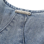 Women's Washed Denim Slip Midi Dress