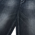 Double-Button Whiskered Wide-Leg Denim Shorts