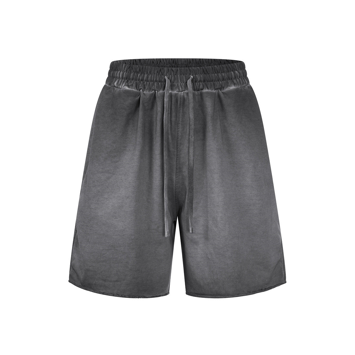 Reverse-Dyed Distressed Raw Edge Shorts