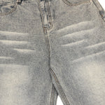 Light Wash Faded Wide-Leg Denim Pants