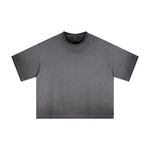 Reverse Fry Washed Vintage Casual Cotton Tee