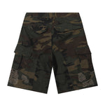 Camo Cargo Shorts Distressed Washed Style