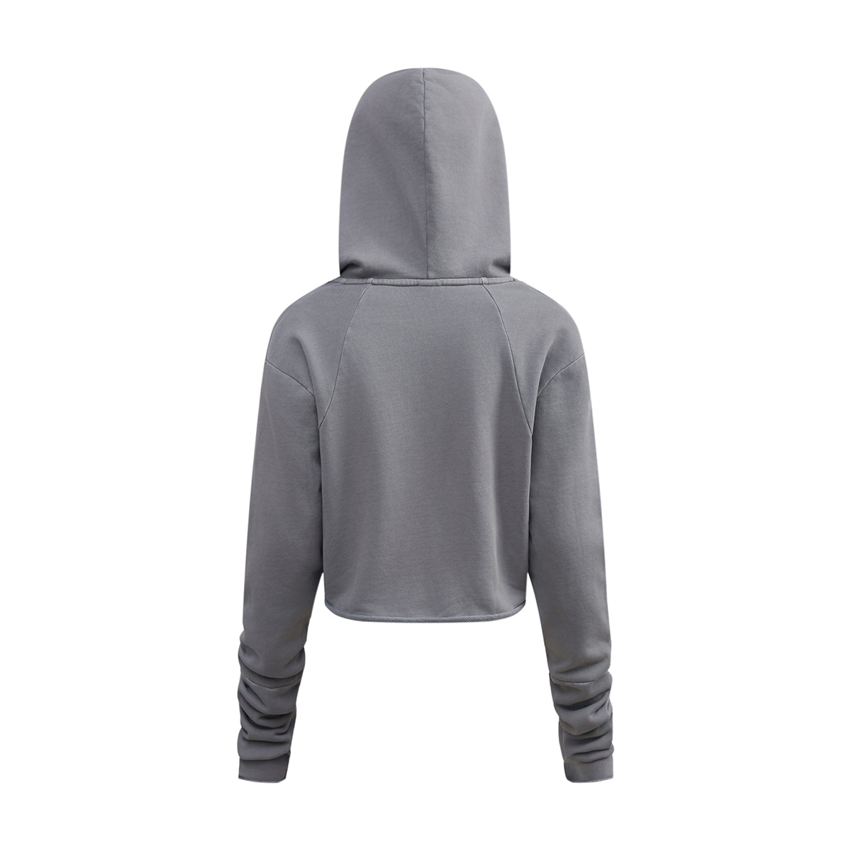Ruched Waist Cotton Cropped Hoodie