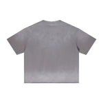 Boxy Raw Edge Washed Loose Short Sleeve Tee