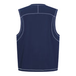 Contrast Stitching Sleeveless Crew Neck Casual Sport Tee