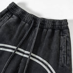 Contrast Arc Stripe Baggy Trousers-INNBLAC Fashion Apparel