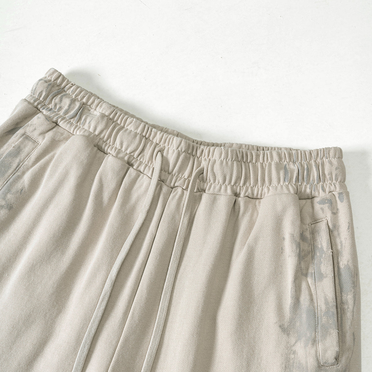 Drawstring Paint Distressed Trousers-INNBLAC Fashion Apparel