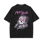 Heavyweight Washed Skull Graphic Tee-INNBLAC Fashion Apparel