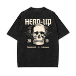 Skull Graphic Washed Oversized Tee-INNBLAC Fashion Apparel