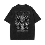 Skull Graphic Washed Oversized Tee-INNBLAC Fashion Apparel