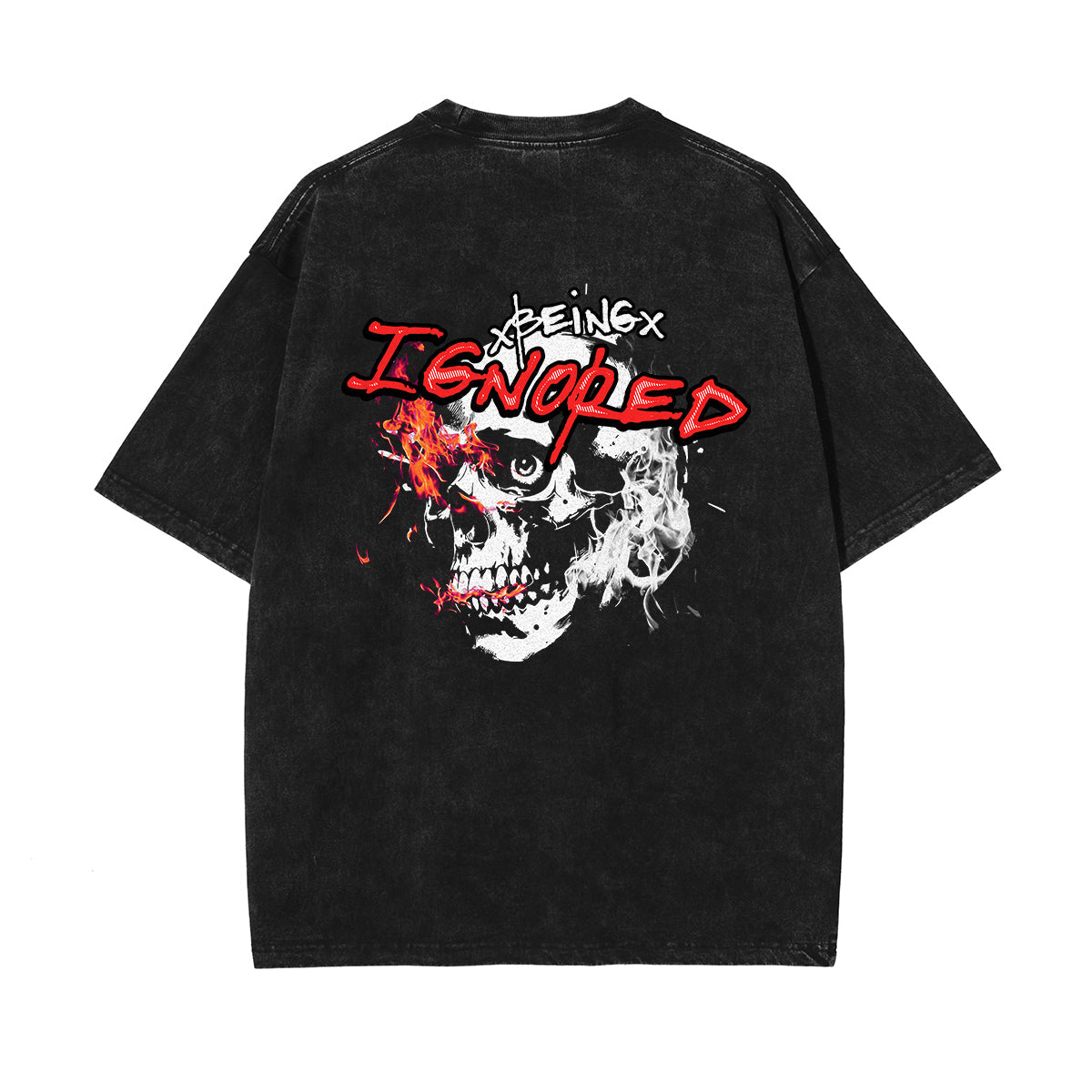 Skull Graphic Washed Oversized Tee-INNBLAC Fashion Apparel