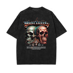 Skull Artwork Graphic Faded Tee-INNBLAC Fashion Apparel