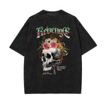 Punk Skull Graphic Washed Tee-INNBLAC Fashion Apparel