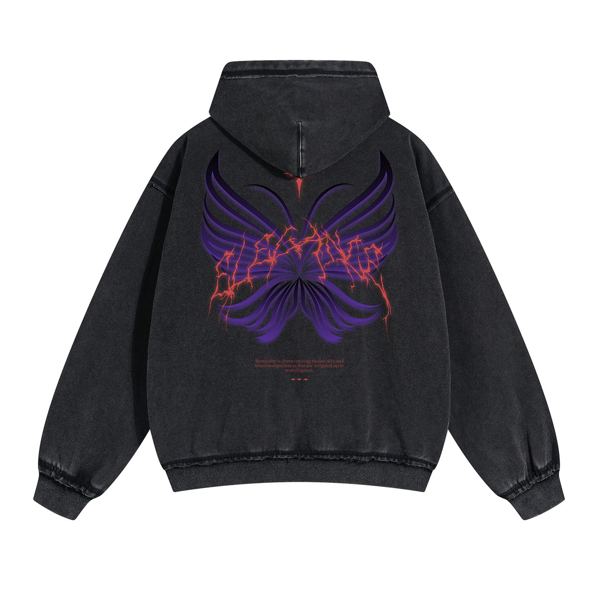 Gothic Butterfly Back Print Hoodie-INNBLAC Fashion Apparel