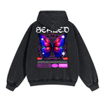 Gothic Butterfly Back Print Hoodie-INNBLAC Fashion Apparel