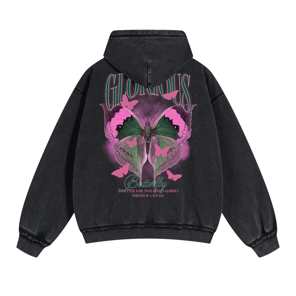 Gothic Butterfly Back Print Hoodie-INNBLAC Fashion Apparel