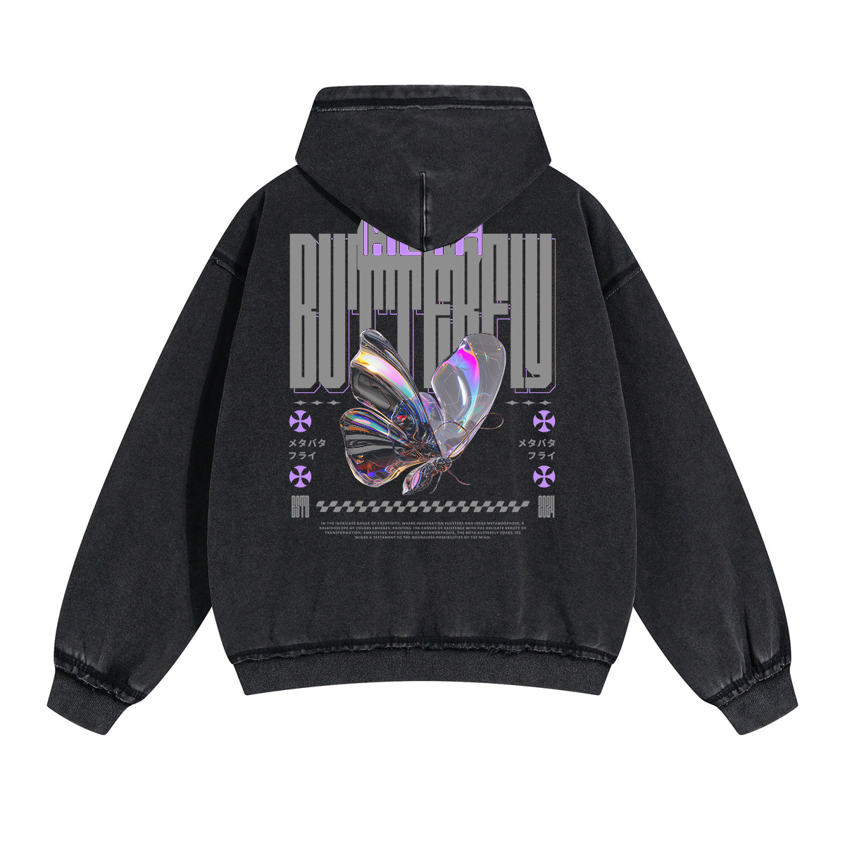 Gothic Butterfly Back Print Hoodie-INNBLAC Fashion Apparel