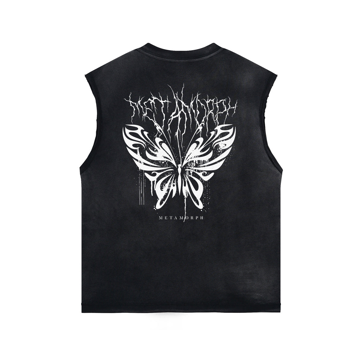 Butterfly Graphic Stone Wash Tank Top-INNBLAC Fashion Apparel