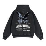 Butterfly Graphic Double Slider Zip Hoodie-INNBLAC Fashion Apparel