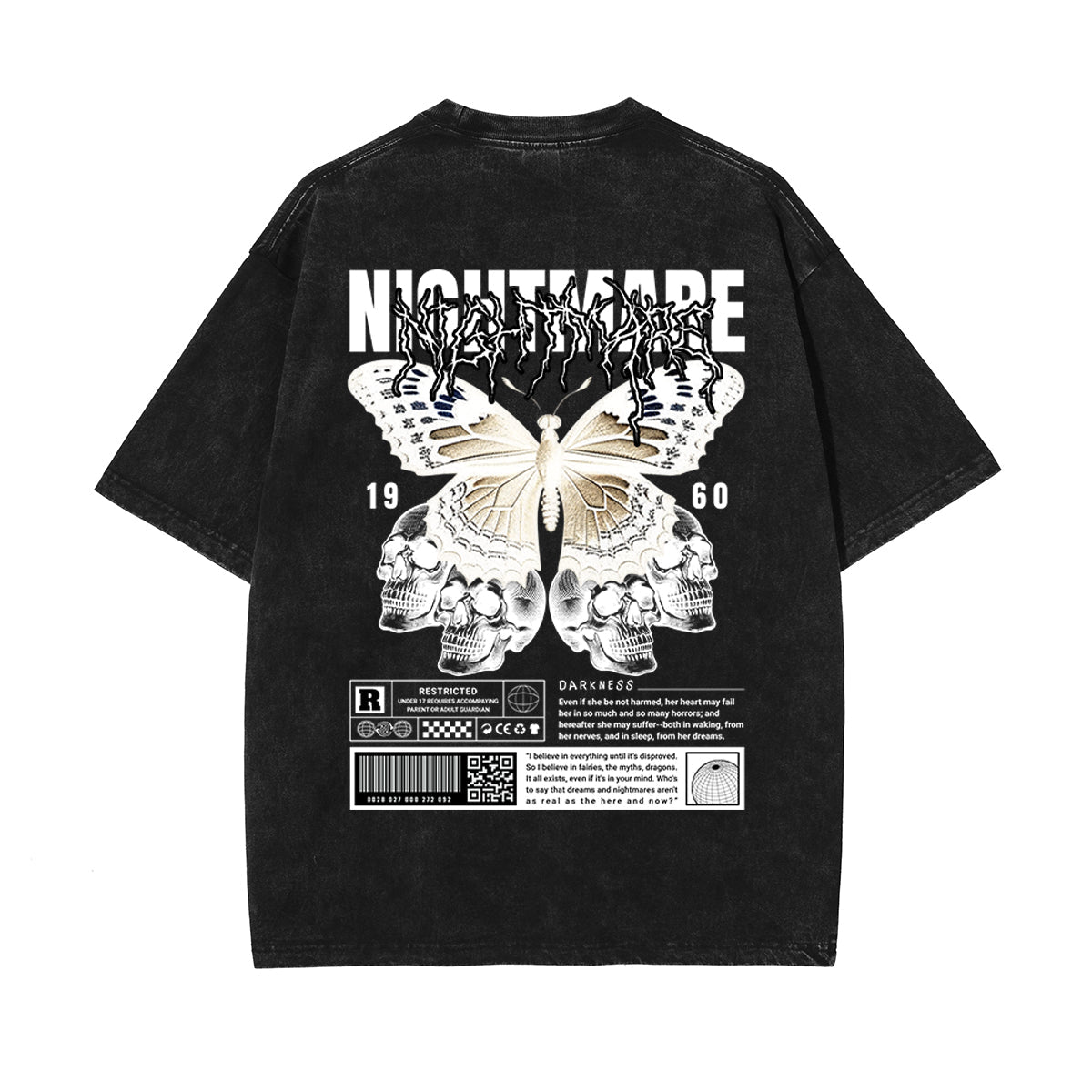 Butterfly Graphic Stone Wash Tee-INNBLAC Fashion Apparel