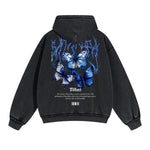 Butterfly Graphic Double Slider Zip Hoodie-INNBLAC Fashion Apparel