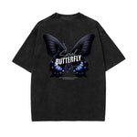 Butterfly Graphic Stone Wash Tee-INNBLAC Fashion Apparel