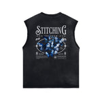 Butterfly Graphic Stone Wash Tank Top-INNBLAC Fashion Apparel