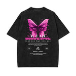 Vintage Washed Butterfly Printed Tee-INNBLAC Fashion Apparel