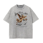 Gray Cute Cupid Cartoon Graphic Tee