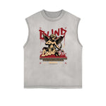 Gray Cute Cupid Cartoon Graphic Sleeveless Tee