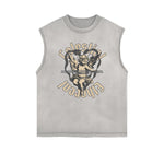 Gray Cute Cupid Cartoon Graphic Sleeveless Tee